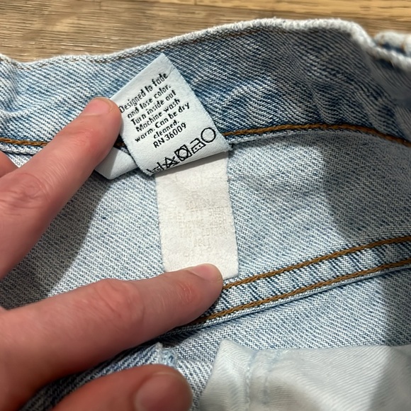 Vintage 90s Calvin Klein Light Wash Jean Shorts, made in USA - Picture 7 of 8